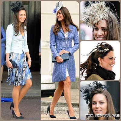 Kate Middleton wearing fancy fascinator's.