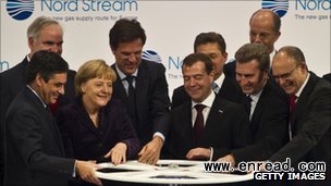 European leaders welcomed the opening of the Nord Stream pipeline at a ceremony on the Baltic Sea