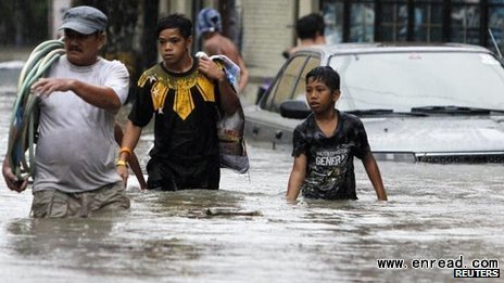 Authorities said half of Manila had been hit by flooding