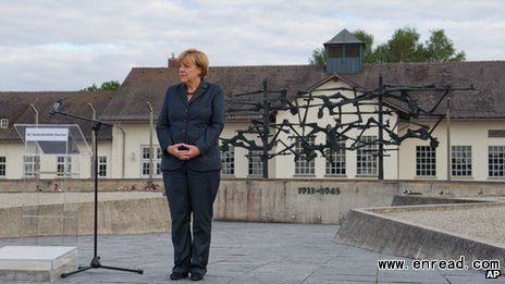   Angela Merkel said she wanted her visit to Dachau to be 