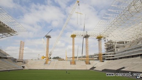 The World Cup will kick off on 12 June with a match in Sao Paulo's stadium