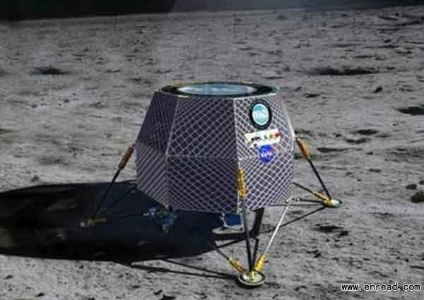 The seeds will be sent to the moon in the Moon Express Lander (illustrated here by computer generation) in 2015