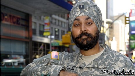 Sikh soldiers such as Army Cpt Kamaljeet Singh Kalsi, photographed in 2010, may receive religious dispensations to wear head coverings and facial hair