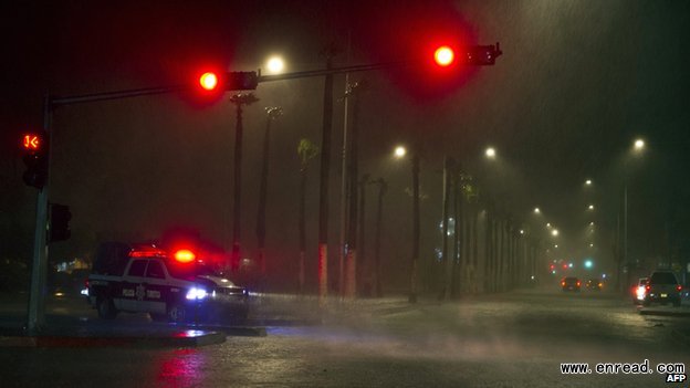 The authorities in Los Cabos urged people to stay indoors as the storm made landfall