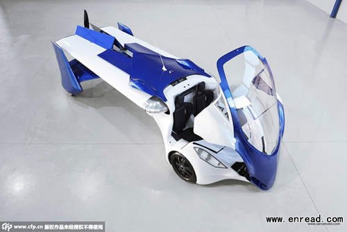 The AeroMobil 3.0 is pictured in a garage in Slovakia in this <a href=