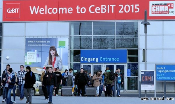 CeBIT tech show is held in Hanover, Germany, on March 16, 2015.