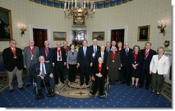 President George W. Bush and Laura Bush stand with the recipients of the 2007 National Humanities Medal Thursday, Nov. 15, 2007, in the East Room. White House photo by Chris Greenberg