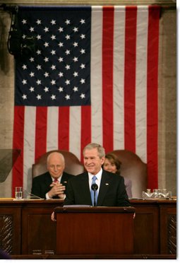 President George W. Bush delivers his State of the Union Address Monday, Jan. 28, 2008, at the U.S. Capitol. White House photo by David Bohrer